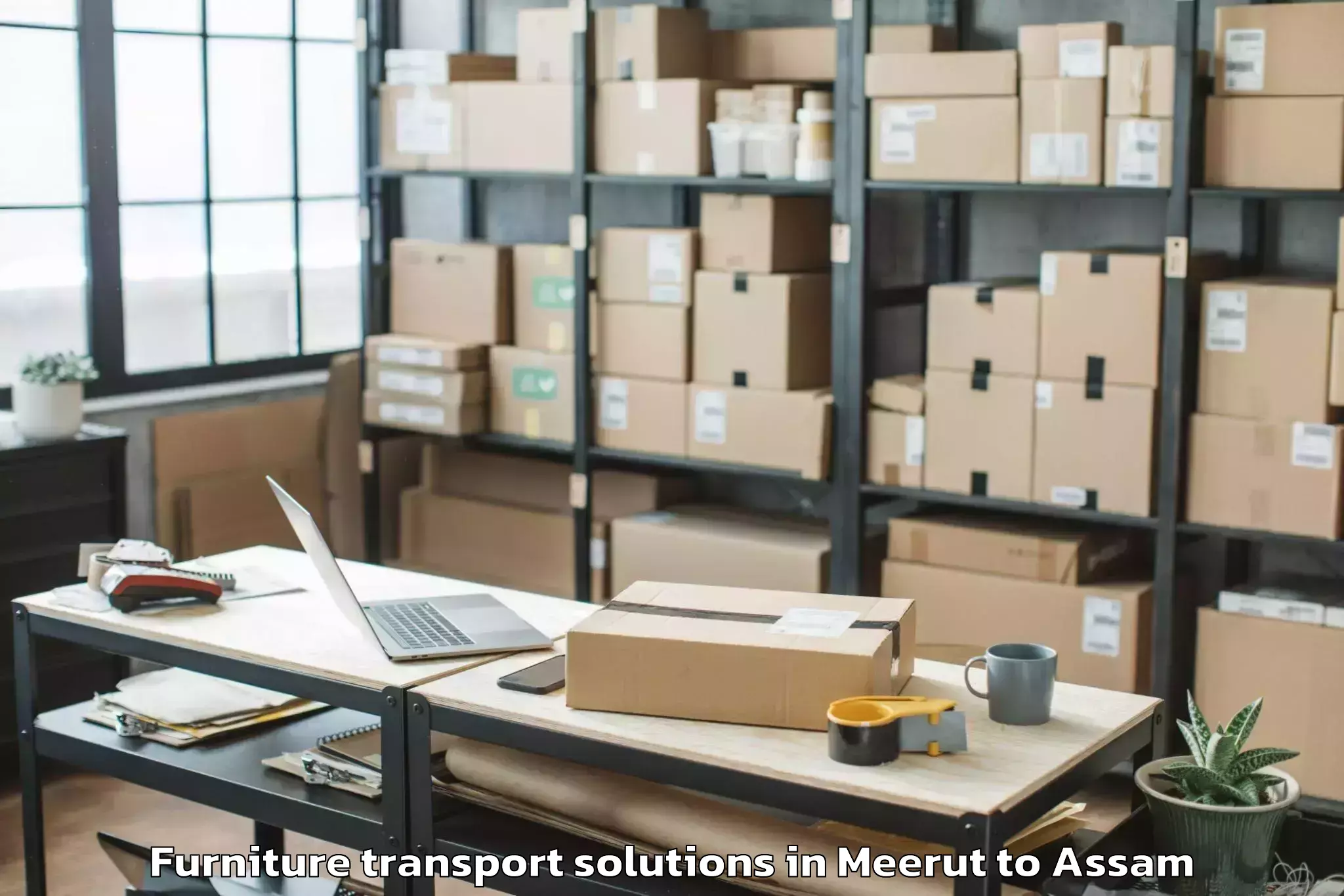 Hassle-Free Meerut to Lumding Furniture Transport Solutions